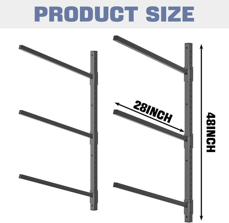 WALMANN Heavy Duty Wall Mounted Kayak Storage Rack for Garage, Adjustable Kayak Hangers for Wall, Holds Up to 220 lbs - Image 3